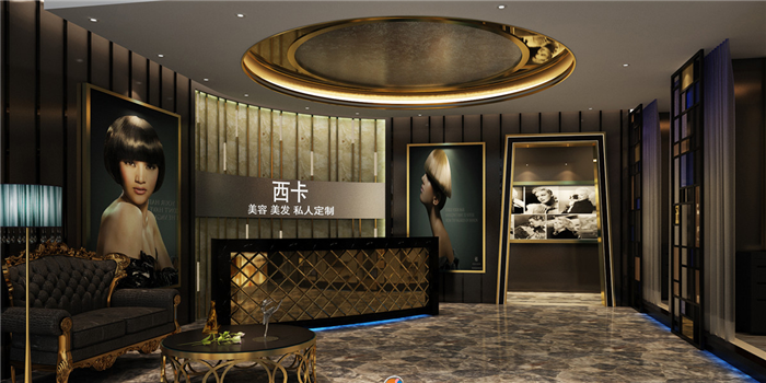 廣州美容美發(fā)裝修設(shè)計 美發(fā)店設(shè)計 混搭風格